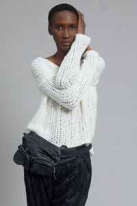 Beatty V Neck Sweater Ivory S/M M/L