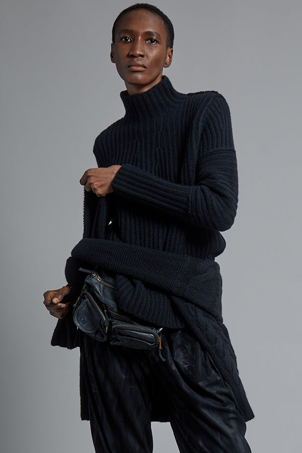 Black Cashmere Turtleneck Sweater