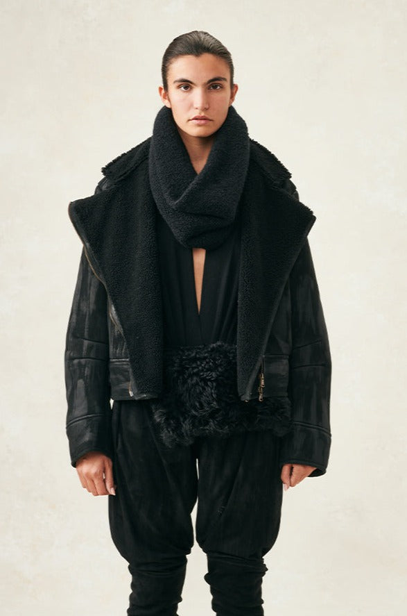 Shearling Bomber Black XS S M L