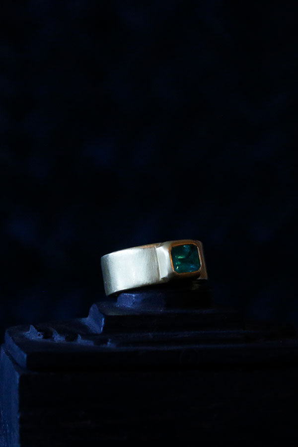 Heike Grebenstein Emerald Square Ring Gold OS