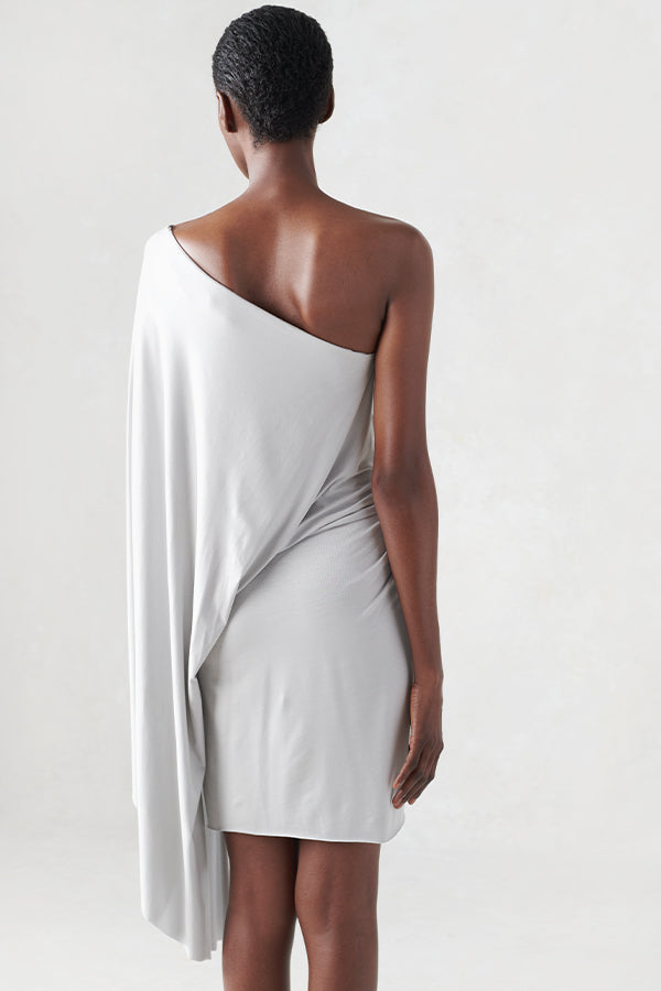 Jersey Short Cape Dress Grey XS S M L