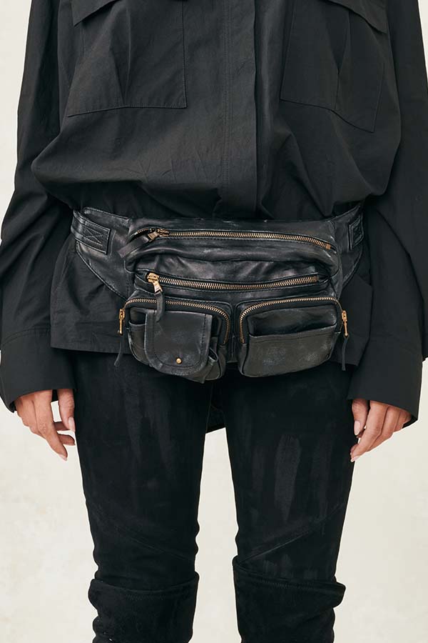 Leather Belt Bag Black OS