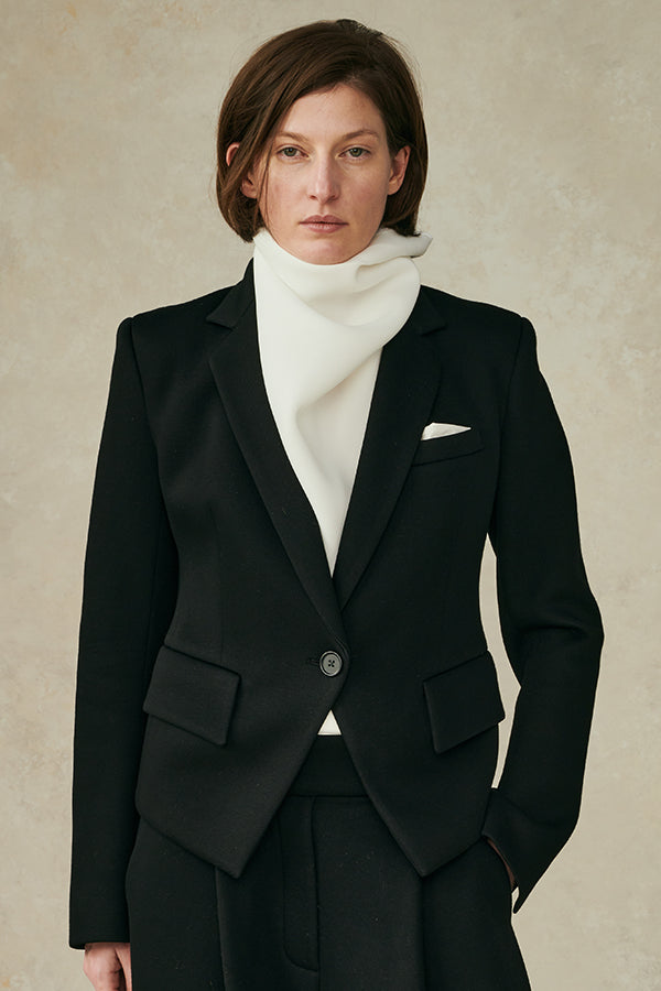 Bonded Jersey Notch Collar Structured Jacket