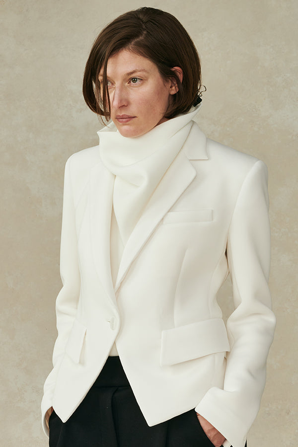 Neoprene High Neck Top Ivory XS S M L XL