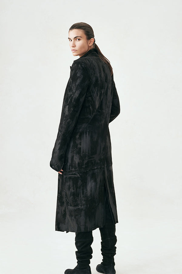 Waxed Suede Structured Coat