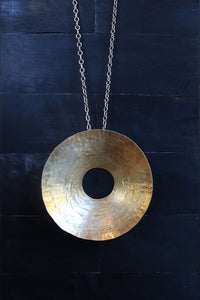 Metalero Hammered Gold Sphere Necklace Gold L