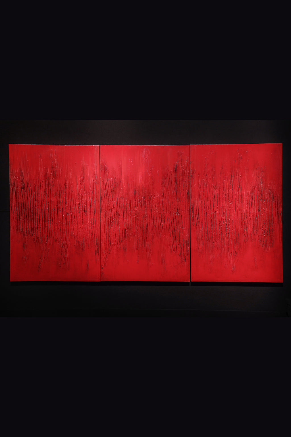Grazia Fortuna Ward Red Triptych Painting Red