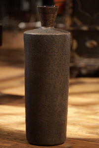 Thai Tall Floor Vase Dark Brown