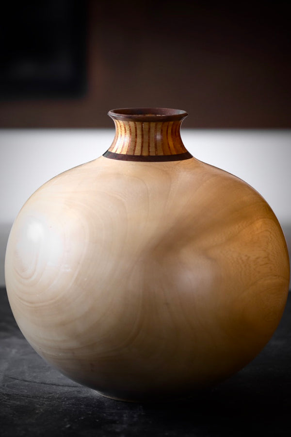 Colombian Wood Vase Tan